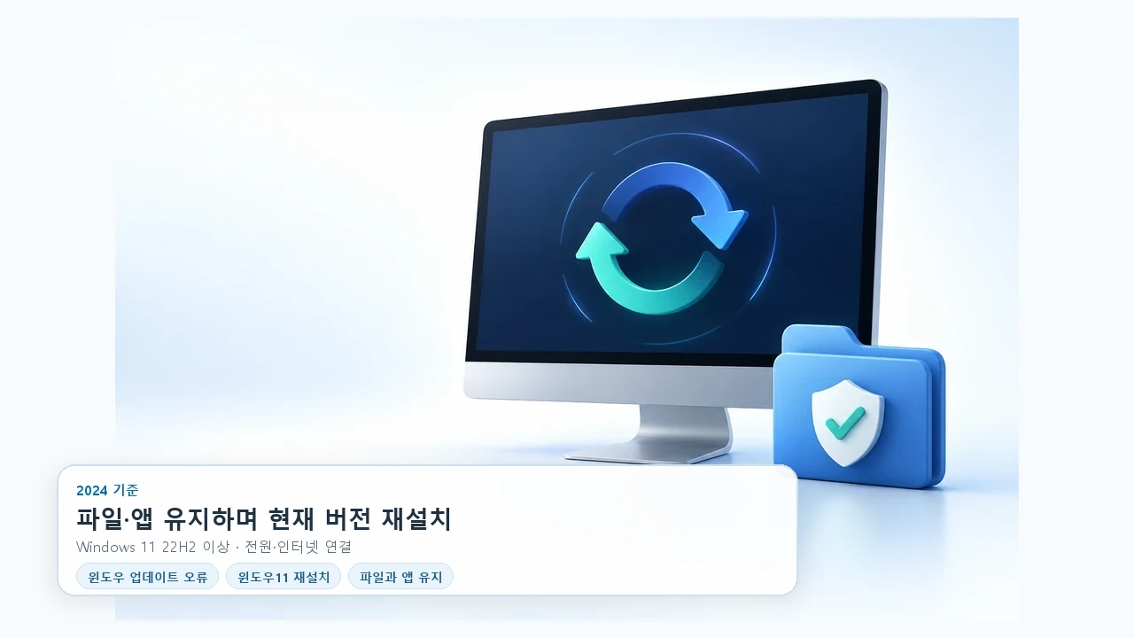 윈도우 업데이트 오류가 계속될 때, 파일과 앱을 지키는 재설치 순서