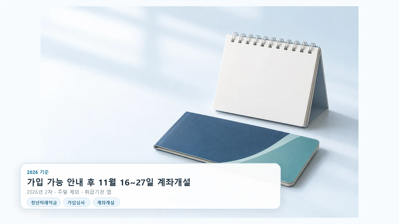 청년미래적금 2차 심사 결과부터 계좌개설까지, 날짜별로 할 일