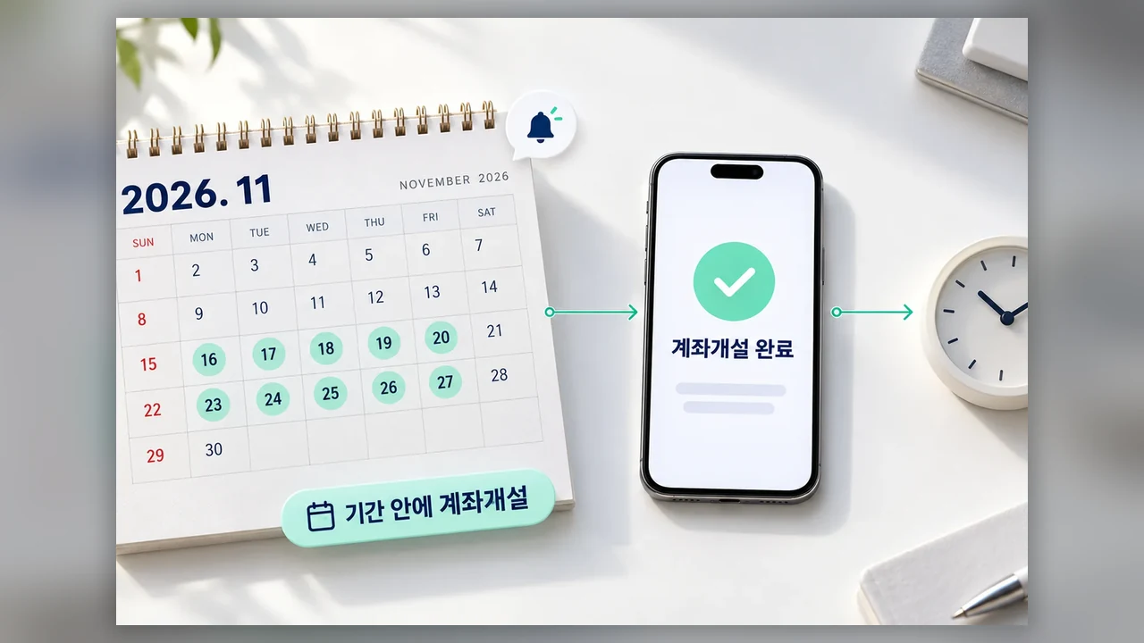 11월 16일부터 27일까지 계좌 여는 순서 - 청년미래적금 2차 심사 결과부터 계좌개설까지, 날짜별로 할 일
